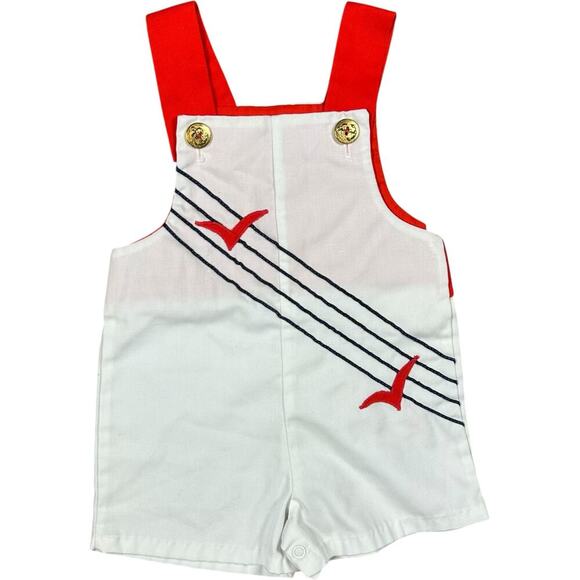 Boating Vintage 80’s Seagull Sailor Baby Overalls - Picture 1 of 4